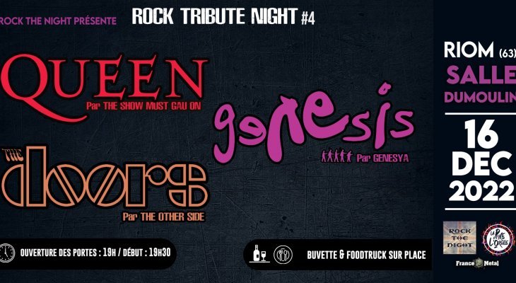 Rock Tribute Night : Queen, les Doors et Genesis à Riom le 16 décembre