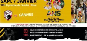 VBCC/Cannes le 7 janvier à Riom : une soirée exceptionnelle pour les 30 ans du 1er titre de Champion du VBC Riom