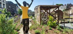 Un jardin sur le thème du Tour  de France place de Jaude